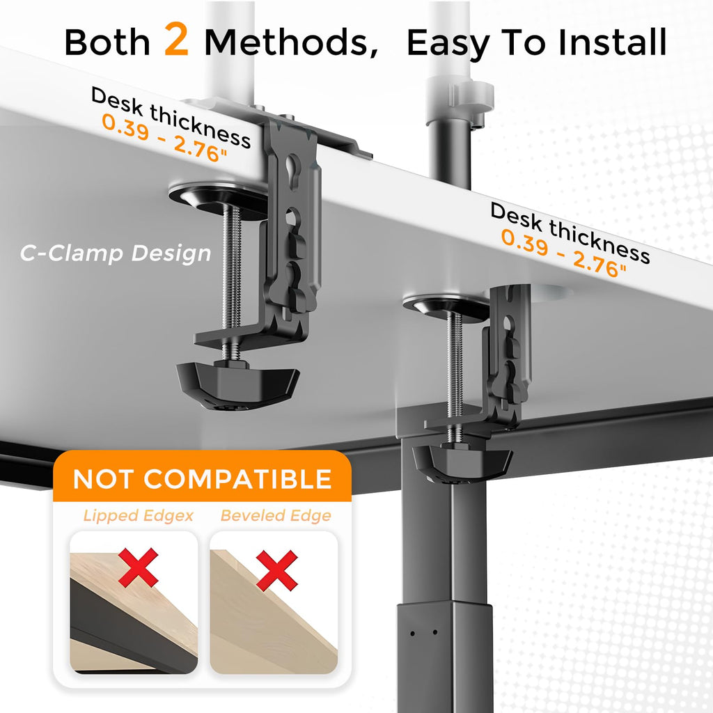 Pholiten Single Monitor Arm,Single Monitor Desk Mount,Adjustable Monitor Mount for 32inch Screen,Holds Up to 22lbs,100x100 Vesa Monitor Stand