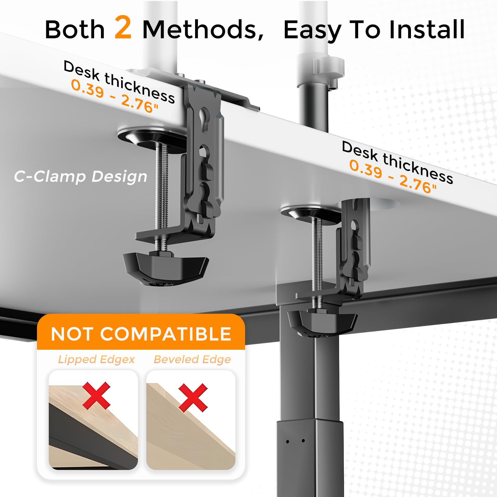 Pholiten Single Monitor Arm,Single Monitor Desk Mount,Adjustable Monitor Mount for 32inch Screen,Holds Up to 22lbs,100x100 Vesa Monitor Stand