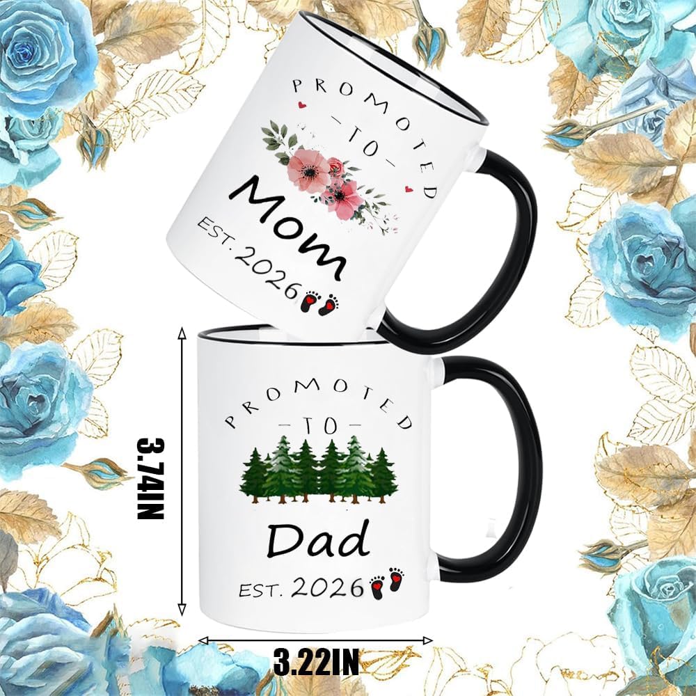 Mom Dad Est 2026 New Parent Gifts Dad Mom Pregnancy Announcement Gift Est 2026 Parent to be Gifts Mom Dad Coffee Mugs