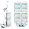 Disposable Toilet Brush with 48 PCS Toilet Refills, Disposable Toilet Cleaning System- Toilet Brushs, Storage Caddy and 48 Toilet Bowl Brush Refill Heads for Bathroom Cleaning