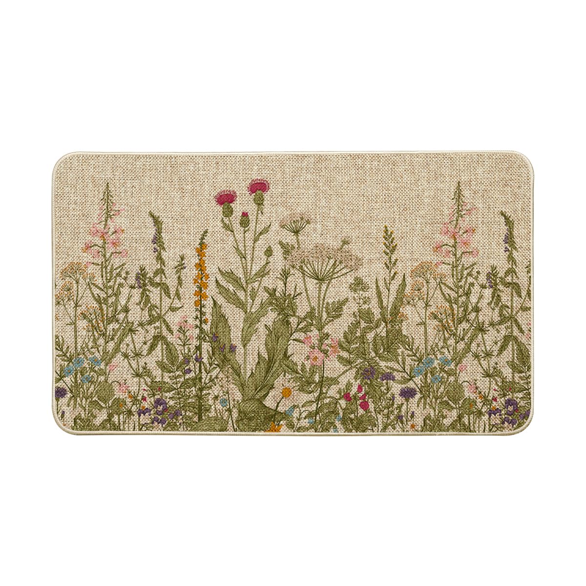 Artoid Mode Wildflower Floral Doormat, Flowers Home Decor Low-Profile Switch Rug Door Mat Floor Mat for Indoor Outdoor 17x29 Inch