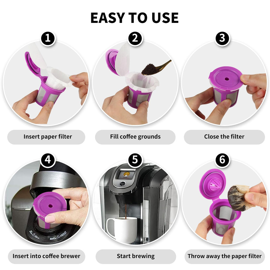 200 Count Fanativita K Cup Filters Disposable with Genius Lid Design, Fit All Reusable K Cups (White)