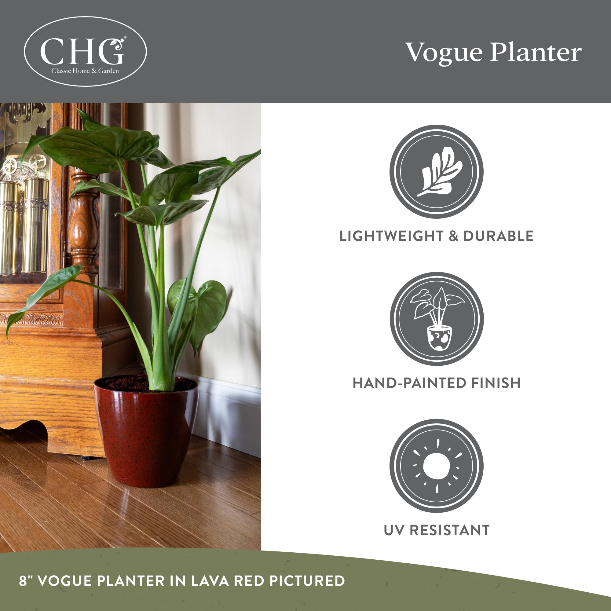 Vogue 8" Planter - Willow Green