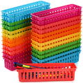 ZEAYEA 24 Pack Classroom Storage Baskets, Classroom Pencil Organizer Baskets for Desk, Drawer, Plastic Pen and Pencil Basket Trays, Crayon Basket for Office Home, 9.3" L x 2.2" W x 2.4" H