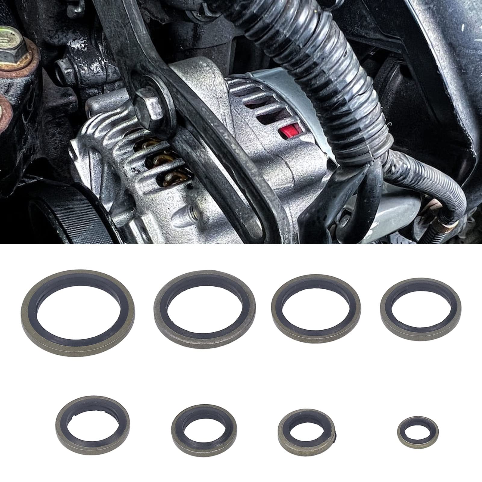 110 Pcs 8 Sizes Oil Seal Washer Automotive Drain Plug Gaskets Oil Crush Washers M6 M8 M10 M12 M14 M16 M18 M20