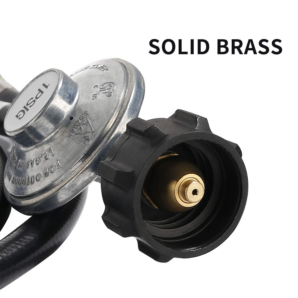 Roastove 5 Feet Propane Regulator and Hose,Universal Grill Regulator Replacement Parts, QCC1 Hose and Regulator for Most LP Gas Grill, Heater and Fire Pit Table,3/8" Female Flare Nut