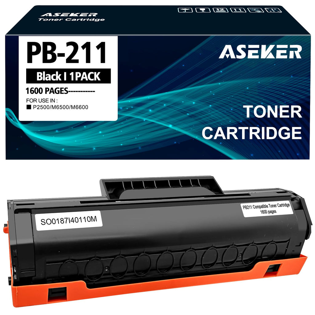 Asker PB-211 PB211 PB-211EV PB211EV PB 211 Toner Cartridge Black 1600 Pages Compatible for P2500W P2502W M6500NW M6550NW M6600NW M6552NW M6602NW Printer ( Black, 1-Pack )