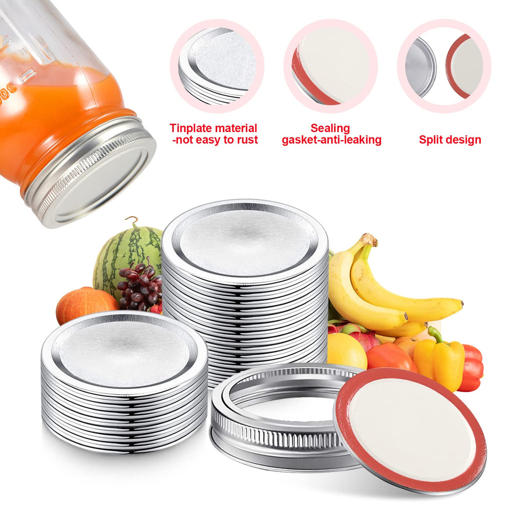 Compatible with Mason Jar Lids,moinkerin 120 Pcs Canning Lids Regular Mouth 70mm Canning Jar Lids Couvercle Pot for Ball Cans, Home Canning, Food Storage