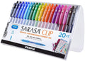 Zebra Pen SARASA Clip Retractable Gel Pen, 0.5mm Fine Point, Rainbow Assorted Vibrant Ink Colour, Water-Based, Ideal for Office and School, Journal, Note Taking and Planner Use, 20-Pack (47220)