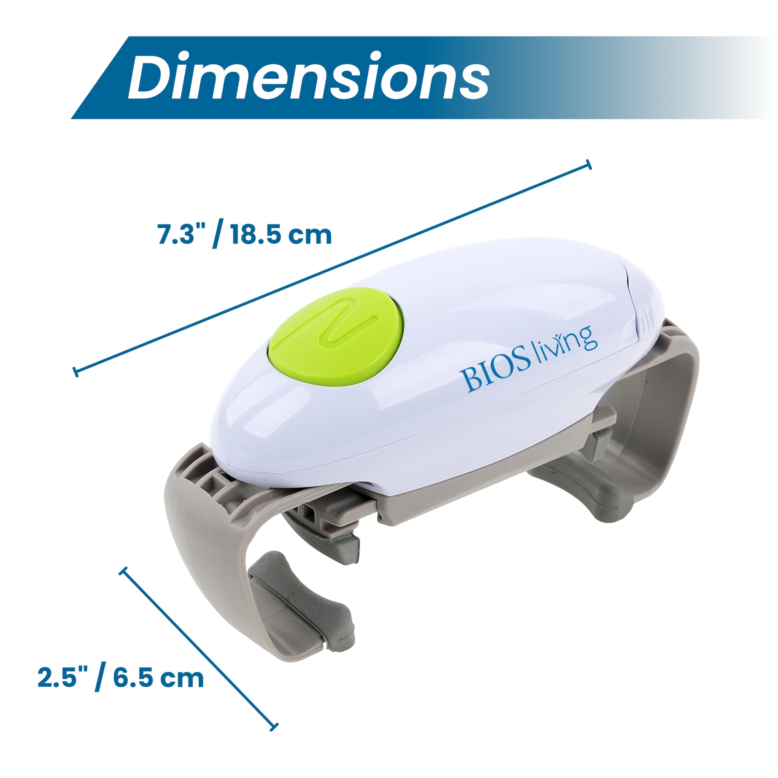 BIOS Living Electric Jar Opener – Automatic Hands-Free Jar Opener for Stubborn Lids, One-Touch Operation, Battery Powered