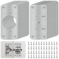 Mixiflor Cabinet Hinge Repair Plate Kit, 20-Pack Stainless Steel Door Hinge Repair Boards with Screws, Kitchen Cupboard Fixing Brackets for Loose or Damaged Hinges