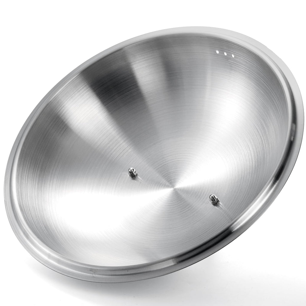 Peohud 2 Pack Griddle Accessories Basting Cover, 12 Inch Round Cheese Melting Dome, Stainless Steel Steam Pot Wok Lids, Heavy Duty Griddle Accessories for Flat Top Grill Cooking Indoor Outdoor