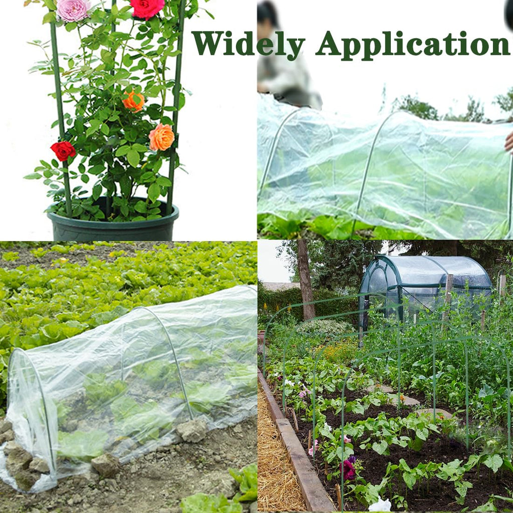 6 Sets Greenhouse Hoops for Raised Beds, DIY Garden Hoops,Rustproof Plastic Coated Metal Grow Tunnel, Garden Tunnel Row Cover Hoops Kit,Grow Tunnel Support Frame for Plant Cover