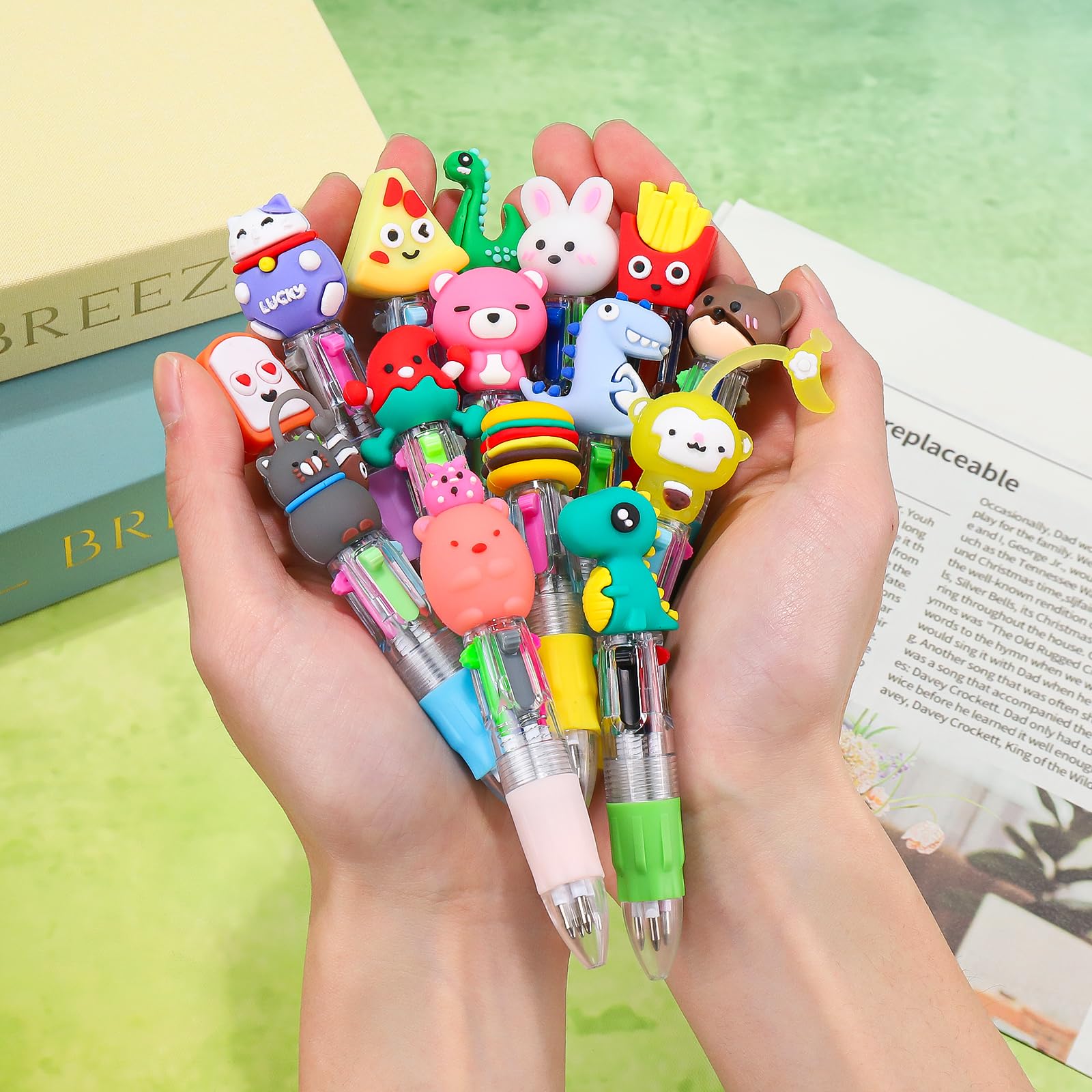 Natonhi Multicolor Pen in One,40pcs Cute Pens for Kids,Fun Pens for Classroom Prizes,Party Favors,Student Rewards,Birthday Gifts,School Supplies