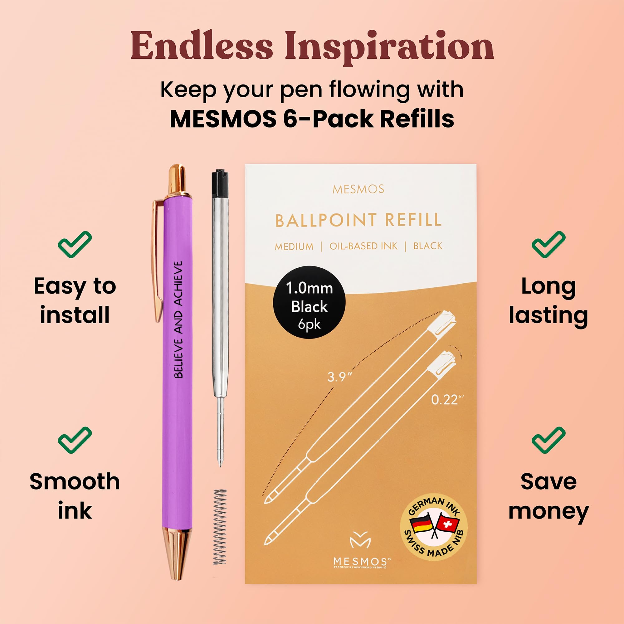MESMOS 3pc Fancy Pen Set, 2026 Graduation Gift for Her, Congrats Grad High School and College Graduation Presents for Girls, Women and Daughter, From 8th Grade to Masters Degree Graduate Gifts