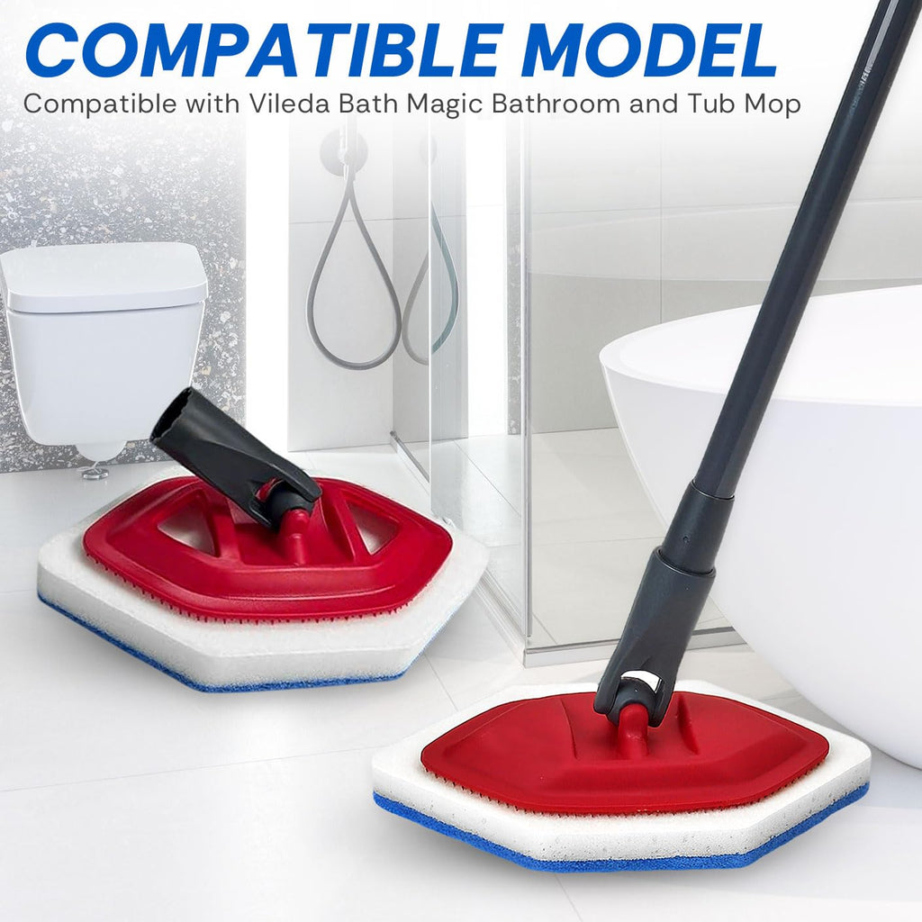 Mop Sponge Refill Compatible with Vileda Bath Magic Bathroom and Tub Mop - 6 Pack