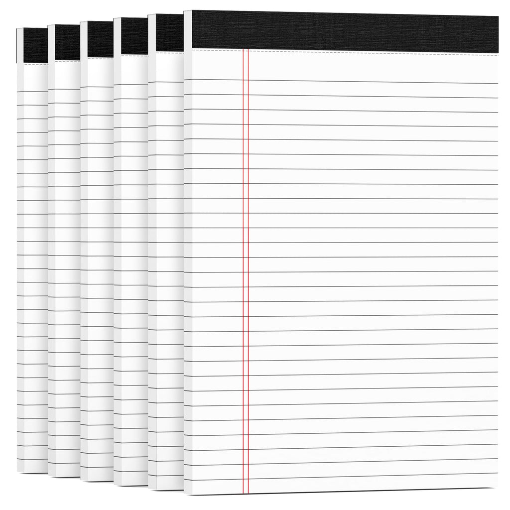 Legal Pads 8.5 x 11 White Note Pads Paper 8-1/2 x 11 Lined Paper Pad 8.5 x 11 White Legal Pad 6 Pack Notepads 8.5 x 11 Lined Writing Pads of Paper 8.5 x 11 Notepad White Paper Pads 30 Sheets/Pad
