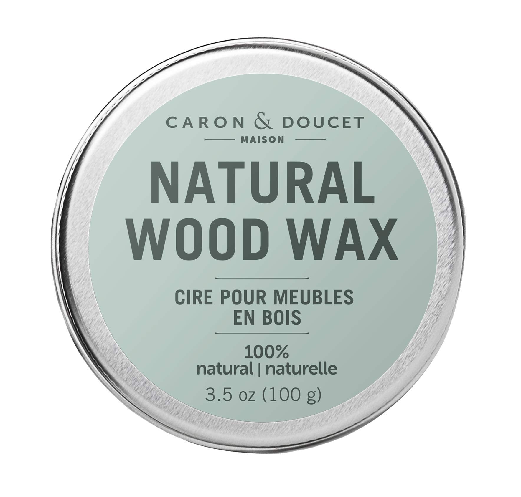 Caron & Doucet - Natural Wood Conditioning Vegan Wax Finish - 100% Plant Based Wood Conditioning and Polishing Wax Finish - Orange Scented - Suitable for Natural Wood Furniture. (100g)