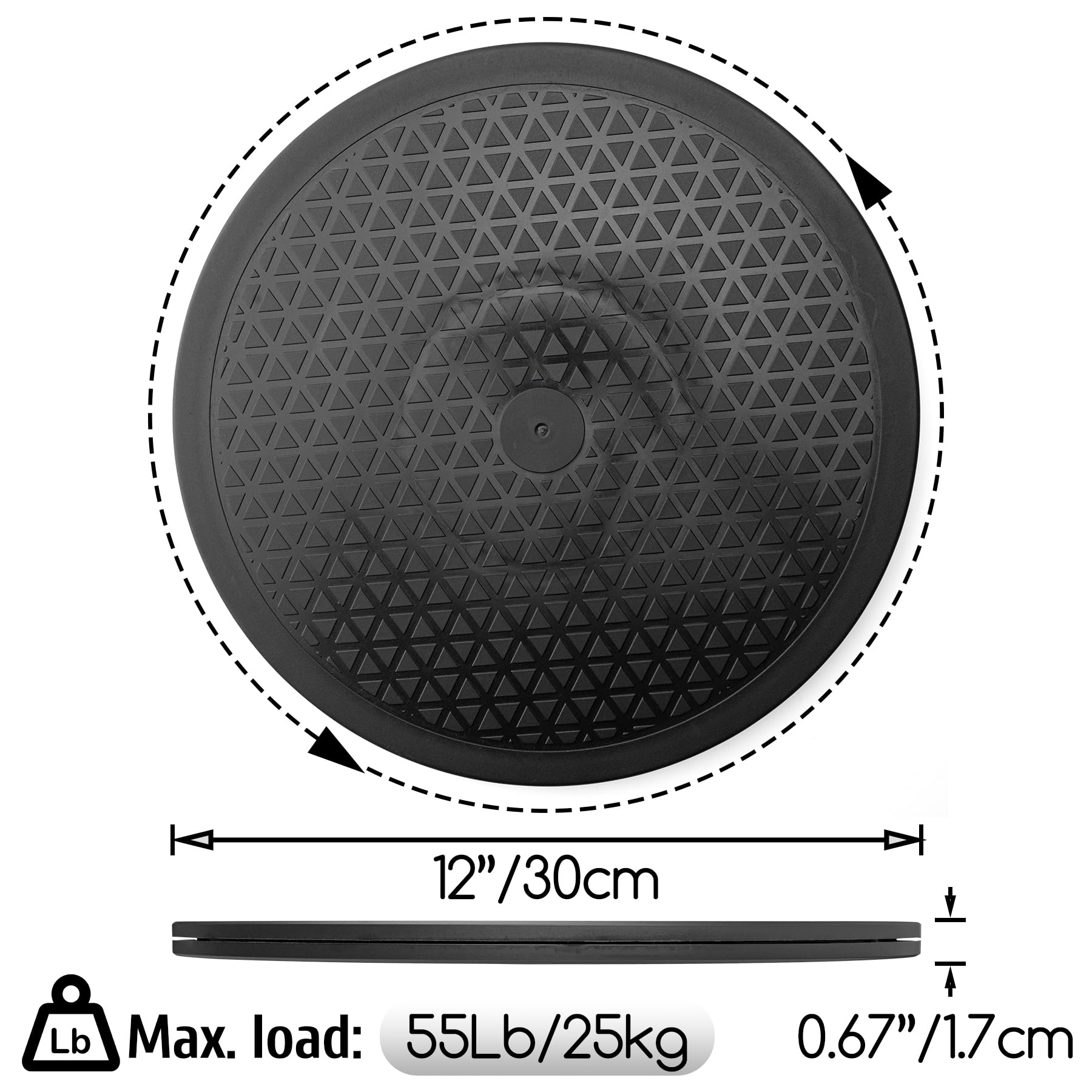 Famgee 12 Inch Lazy Susan Turntable Heavy Duty Rotating Swivel Stand Lazy Susan with Steel Ball Bearings for Flat Panel Monitors, Computer, TV, Speakers, Bonsai, Statue, Cabinet Organizer
