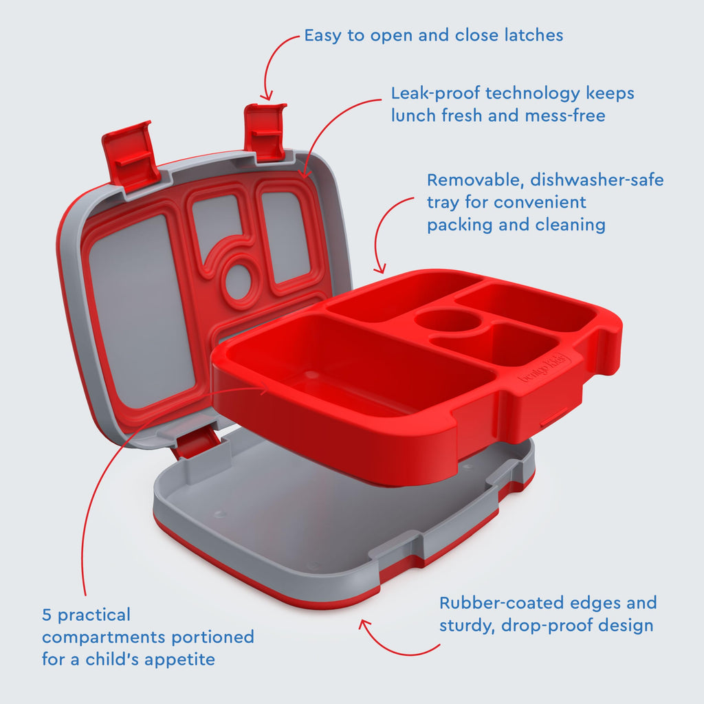 Bentgo Kids Prints Leak-Proof, 5-Compartment Bento-Style Kids Lunch Box - Ideal Portion Sizes for Ages 3 to 7 - BPA-Free, Dishwasher Safe, Food-Safe Materials - 2021 Collection (Trucks)