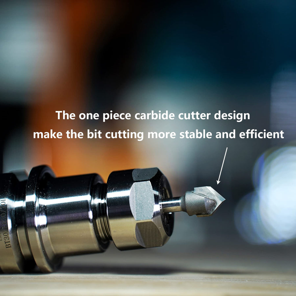 SpeTool Carbdie Tip V Groove CNC Engraving Bit Router Bit CNC Woodwork Tools 60 Deg 1/2 Inch Cutter with 1/4 Inch Shank