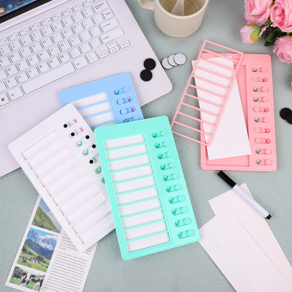 4 Pcs Blank Chore Chart Memo Checklist Boards Kids Chore Chart with 20 Detachable Cardstock to Do List Checklist Board Daily Routine Chart Checklist Board for Home Routine Planning