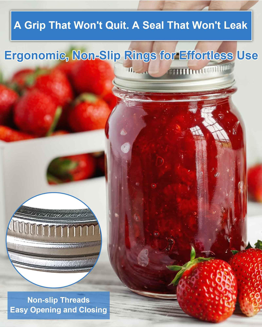 90Pcs Mason Jar Lids with Rings for 70MM Regular Mouth, Premium Split-Type Fit & Airtight Canning Lids for Mason Jar and Ball Kerr Jars (70MM Regular Mouth)