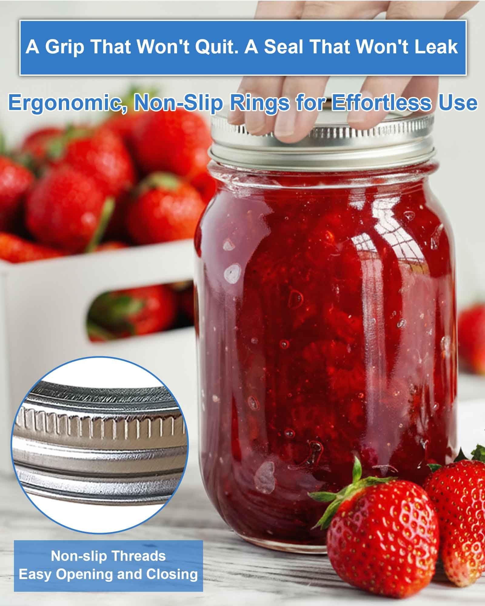 90Pcs Mason Jar Lids with Rings for 70MM Regular Mouth, Premium Split-Type Fit & Airtight Canning Lids for Mason Jar and Ball Kerr Jars (70MM Regular Mouth)