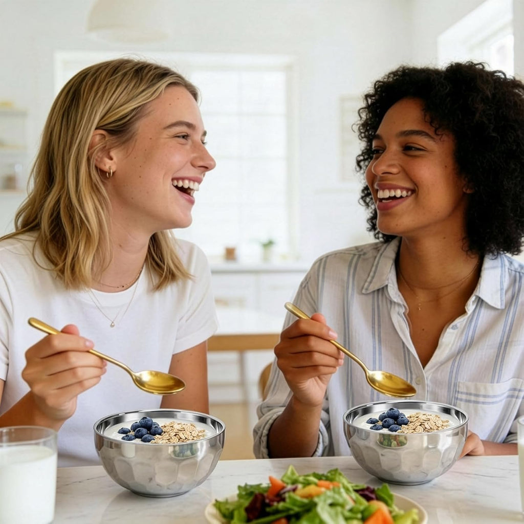 Okllen 6 Pack Stainless Steel Bowls, 15 Oz Double-Walled Metal Soup Bowls, 18/8 Stainless Steel Lightweight Salad Bowls Snacks Bowls Multipurpose Dinner Bowl for Rice, Noodle, Fruit, Cereal