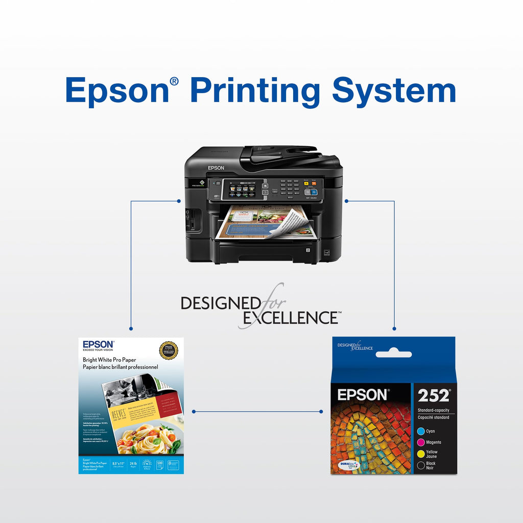 EPSON 252 DURABrite Ultra Ink Standard Capacity Cyan Cartridge (T252220-S) Works with Workforce WF-3620, 3640, 7110, 7610, 7620, 7710, 7720, 7210