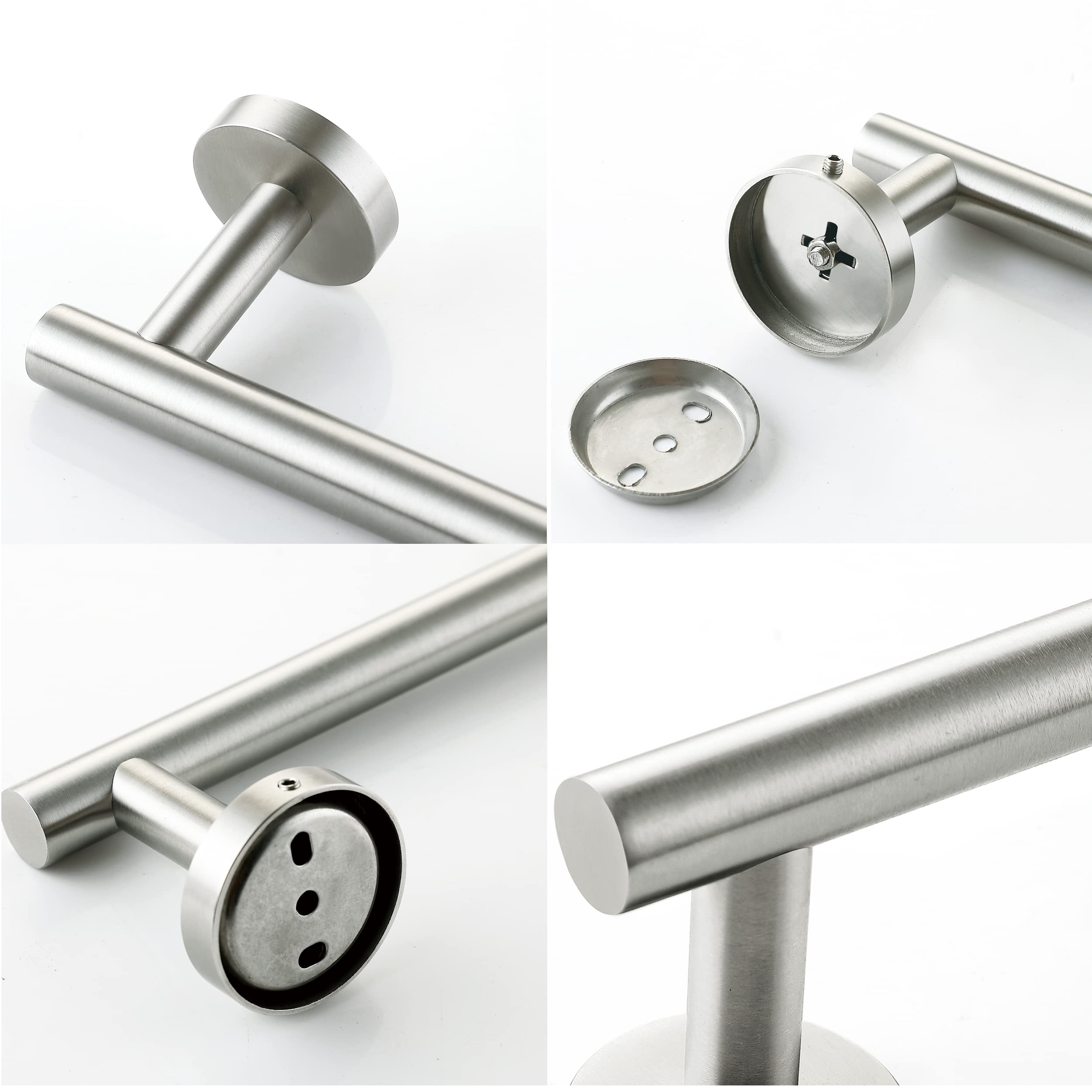 Nolimas Brushed Nickel Bath Towel Bar Single Bars Towel Rack Rod Classic Wall Mounted SUS304 Stainless Steel Bathroom Towel Holder Toilet Kitchen Towel Shelf Single Layer,24 inches