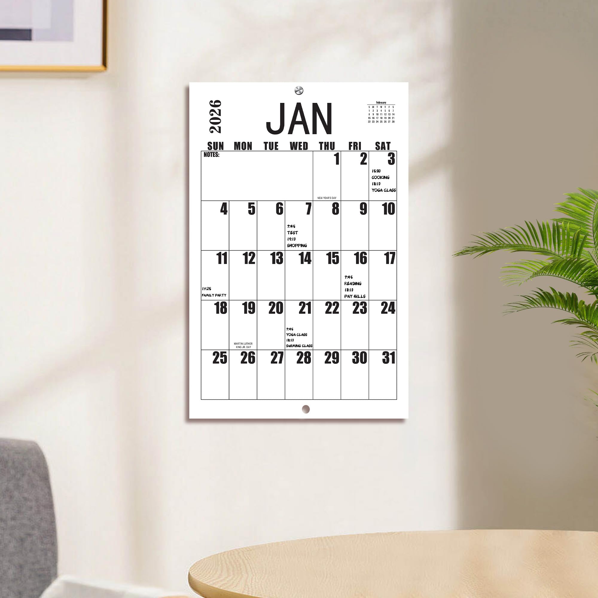 Large Wall Calendar 2026-2027, Big Grid Jumbo Calendar 23 x 15 Inches Runs From Jan 2026 to Jul 2027, Large Print Wall Calendar Perfect for Planning, Organizing, and Scheduling Your Life