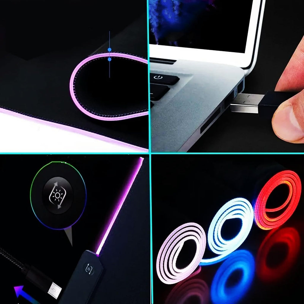 TEKXDD RGB Gaming Mouse Pad - Mousepad, XXL Extended 12 LED Modes Mouse Desk Pad 31.5X 11.8inch, Non-Slip Rubber Base, Desk Mat Mousepad for Computers, PC, Laptop and Office