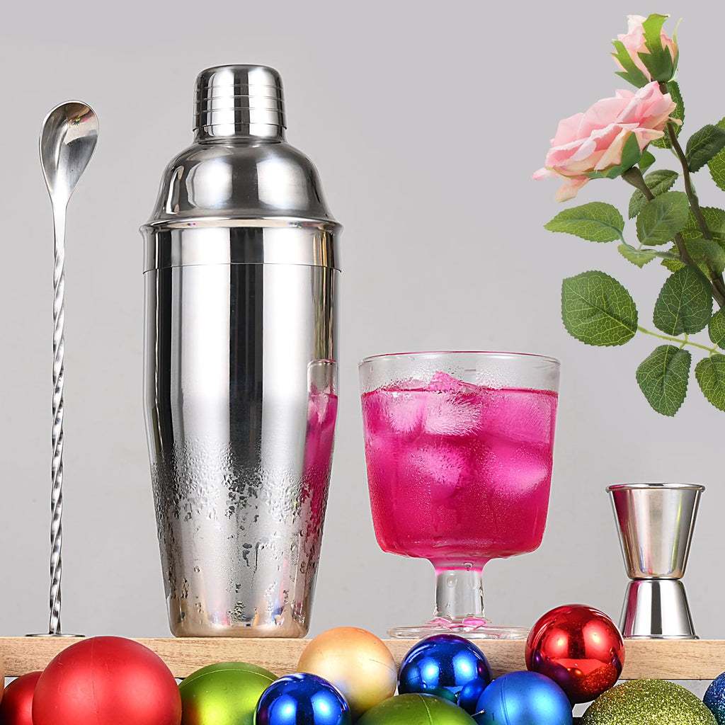 Etens Cocktail Shaker Set | Bar Set Shaker Cocktail Kit w/ 24oz Martini Shaker, Measure Jigger, Mixing Spoon | Perfect Drink Mixer for Home Bartender - Mixology Bartending Tool Accessories