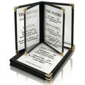 2PCS 8.5 x 11 Inch Menu Covers,4 Page 8 View Transparent Restaurant Menu Covers, Fits A4 Size Paper，Bar Cafe Restaurant Book Black Folder