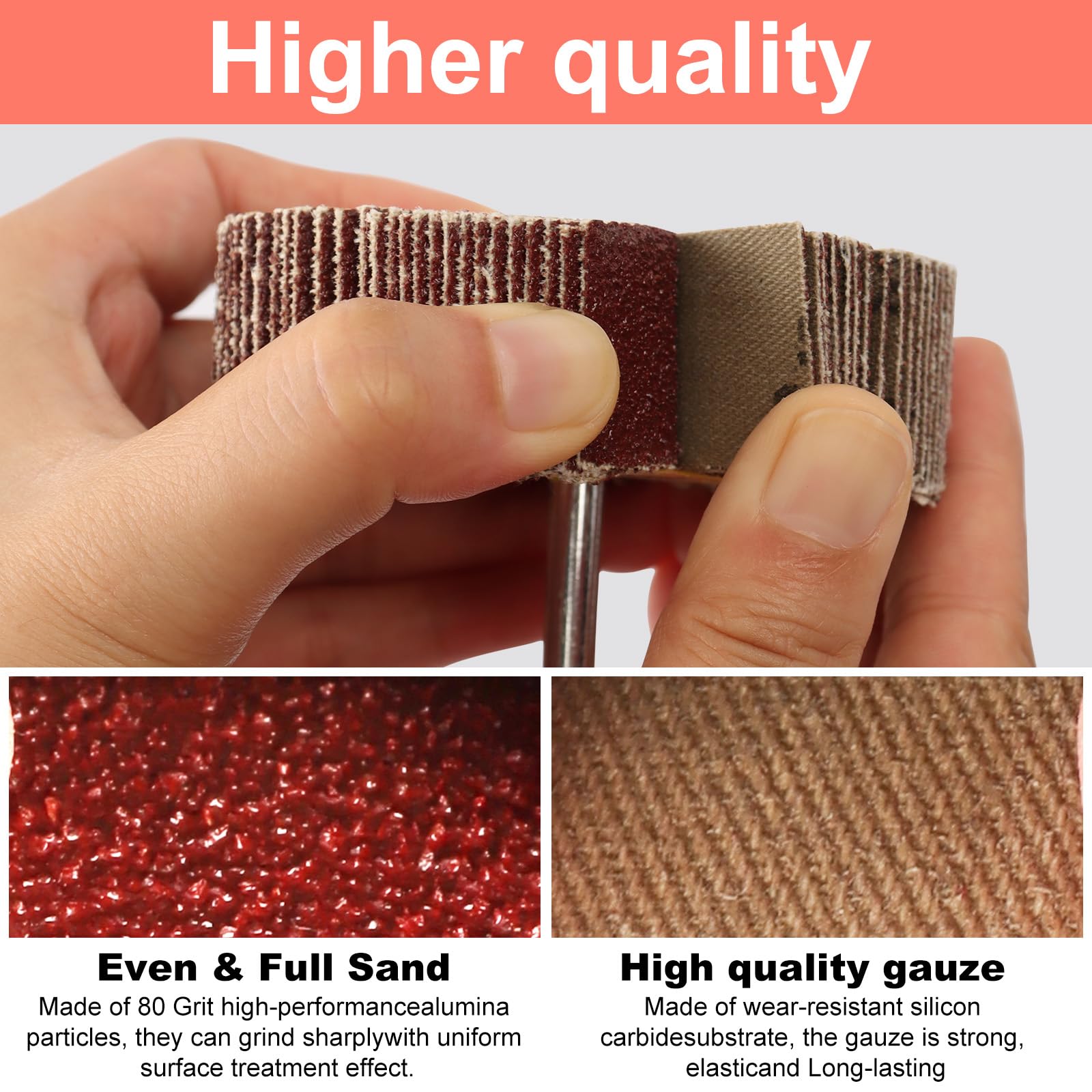 AOKLIT 20 Pcs 5 Sizes 60/80/120/240 Grits Abrasive Flap Wheel Sander, Aluminum Oxide Sanding Flap Wheel for Removing Rust and Polishing, 1/4 in Shank