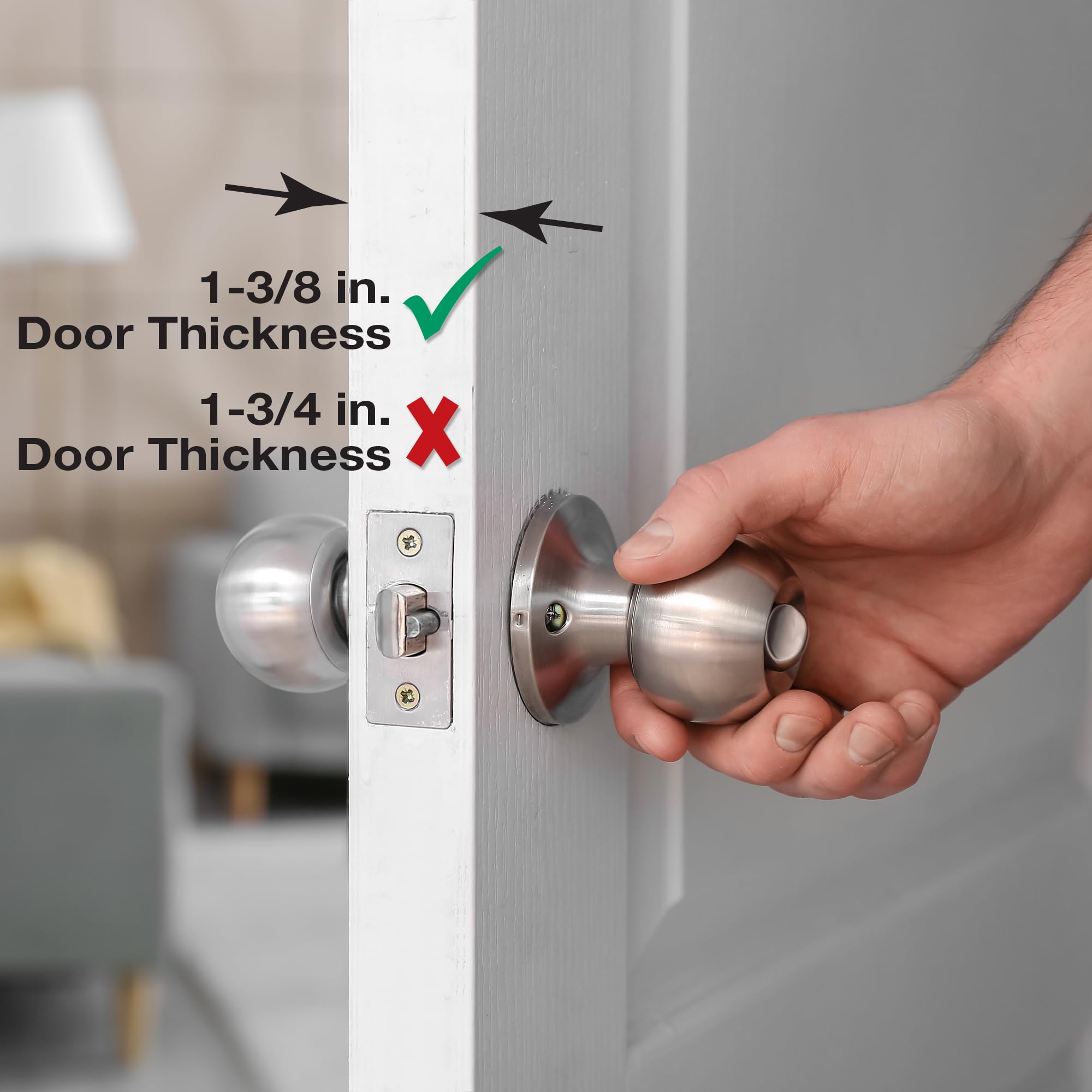 Prime-Line MP9452 Lock & Door Reinforcer, 1-3/8 in. x 2-3/4 in, Stainless Steel, Pack of 1