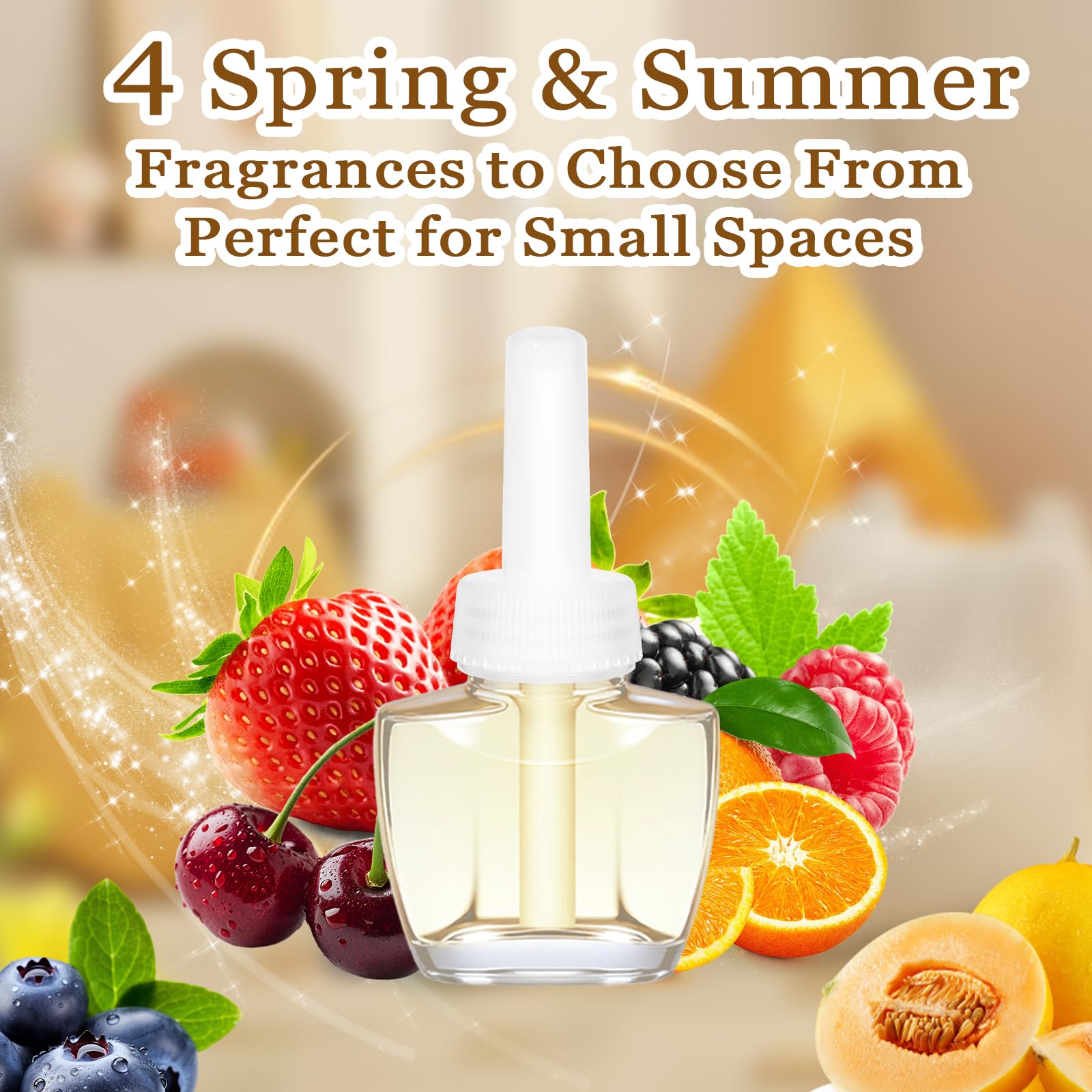 Plug In Air Fresheners for Home, 12ct – Black Cherry, Tropical Berries, Citrus, Honeydew Melon, Wall Plug in Refills, Room Freshener for Home, Compatible with Air Wick & Glade, Not for Glad Plus