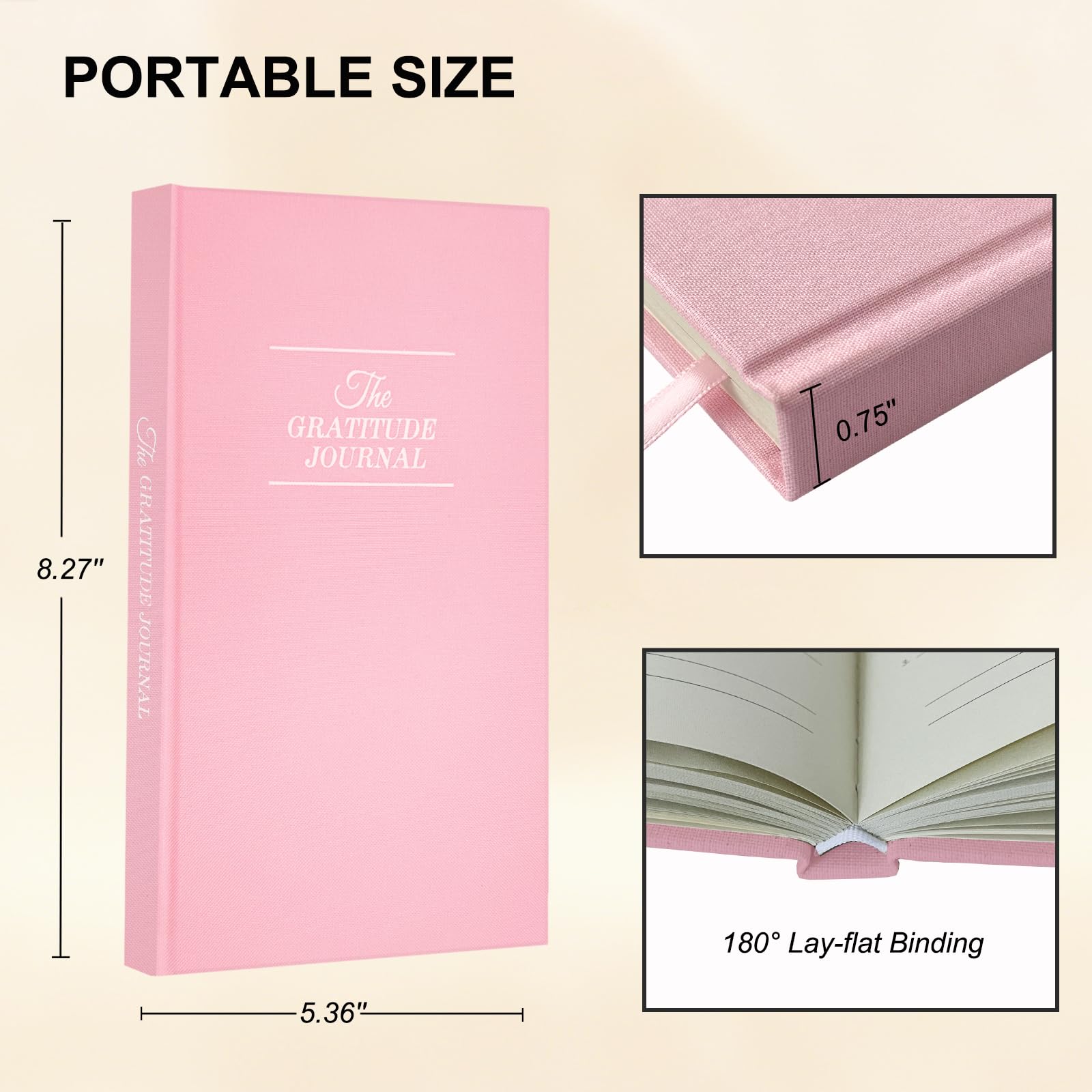 Daily Gratitude Journal, 5 Minute Journal for Women Manifestation, Reflection, Happiness, Positivity, Affirmation & Productivity, Undated Planner with Prompts, Bookmarks,100GMS Thickened Paper