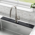 Oillase Faucet Mat for Kitchen Sink - Water Absorbing Stone Tray for Sink, Diatomite Fast-Drying Faucet Mat, Faucet Splash Guard for Bathroom Counter (Dark Gray, 30" x 4")