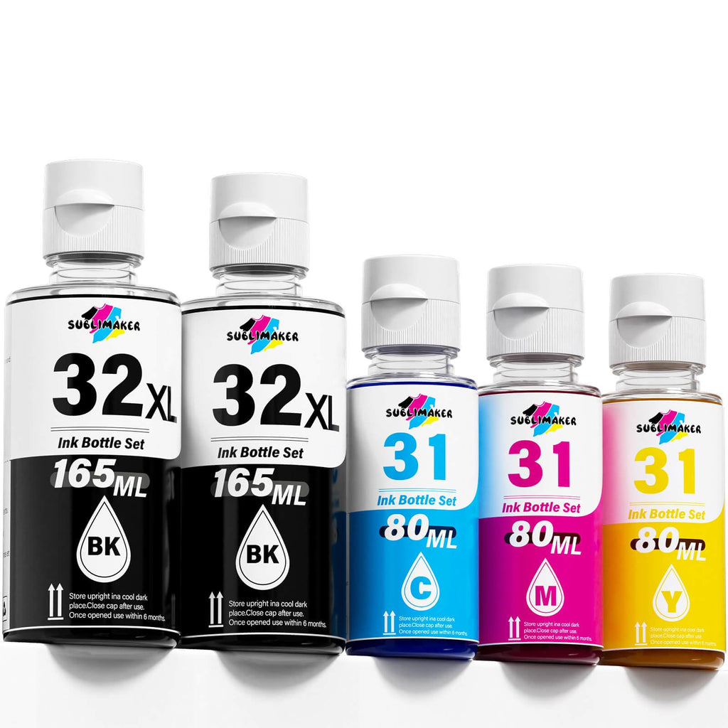 32XL Black Ink Bottle, 31 Ink Bottle Set Compatible Replacement for HP Smart Tank 6001 5101 7301 7602 5000 5103 7300 Ink Refill, 31 32XL Ink Bottles Set for Smart Tank Plus 651 551 All-in-One Printer