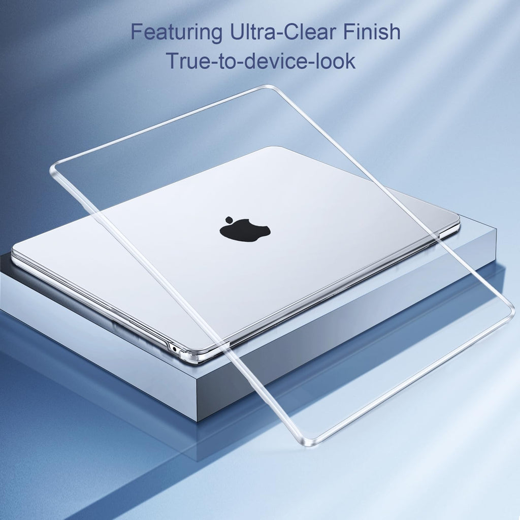 MOSISO Compatible with MacBook Air 15 inch Case M5 2026 M4 2025 M3 M2 2024 2023 A3448 A3241 A3114 A2941, Hard Shell&Keyboard Cover&Screen Film&Type C, Great for Study, Travel, Work,Crystal Clear
