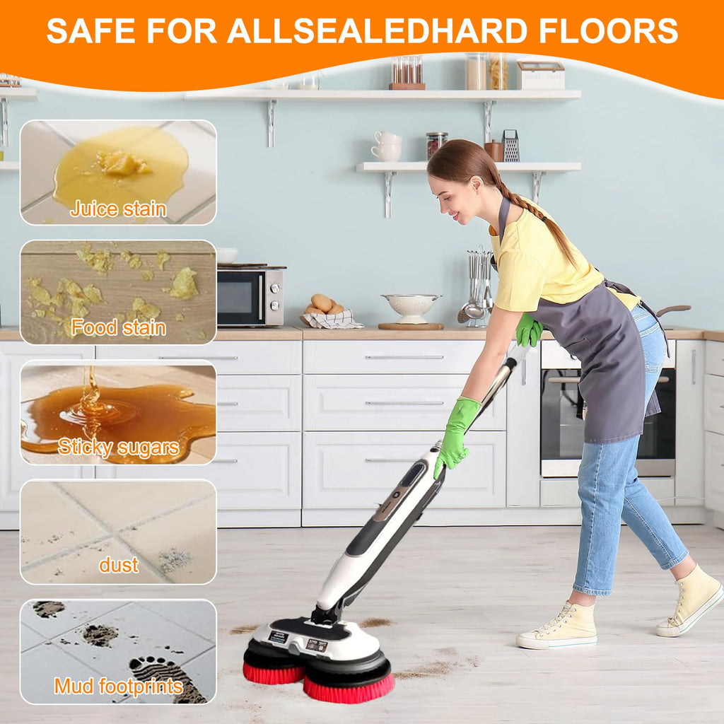 2 Pack S7001 Upgraded Mop Pad Replacement Brush Heads for Shark Steam Mop Pads Compatible with Shark S8201/S7000Series | for Deep Cleaning Hard Floors (2 Red Brush)