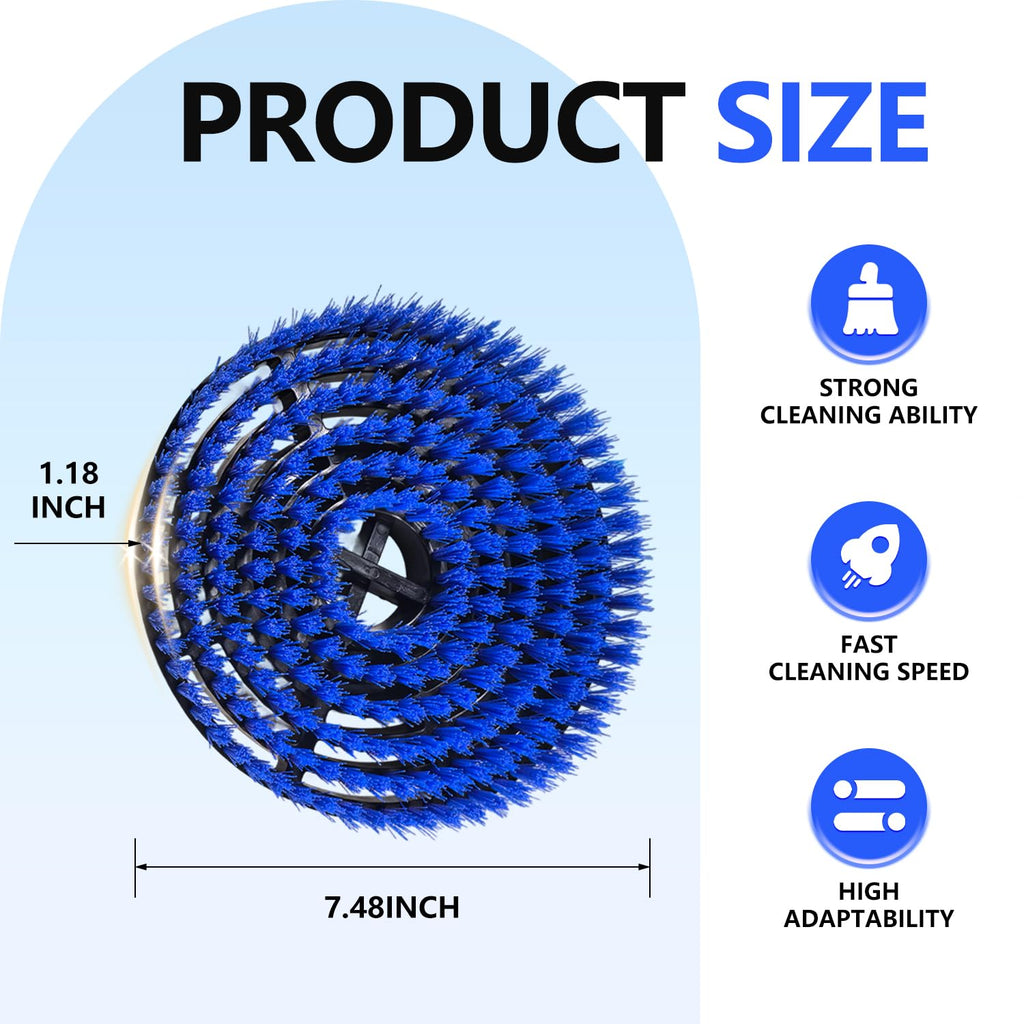 HXZIYI Mop Pads Brush Head for Shark Steam Mop S7000/S7001/S8201 Series - Upgrade Brush Heads with Nylon Bristles, Deep Clean Hardwood & Tile Floors, Scratch-Free Polish (Fits XKITP7000) (Blue)