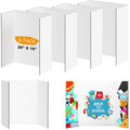 AKONEGE 6 Pack Medium Trifold Poster Board, 26" x 16" White Corrugated Cardboard Tri Fold Poster Boards for Presentation, School Projects, Science Fair, Photo Display Exhibitions Event