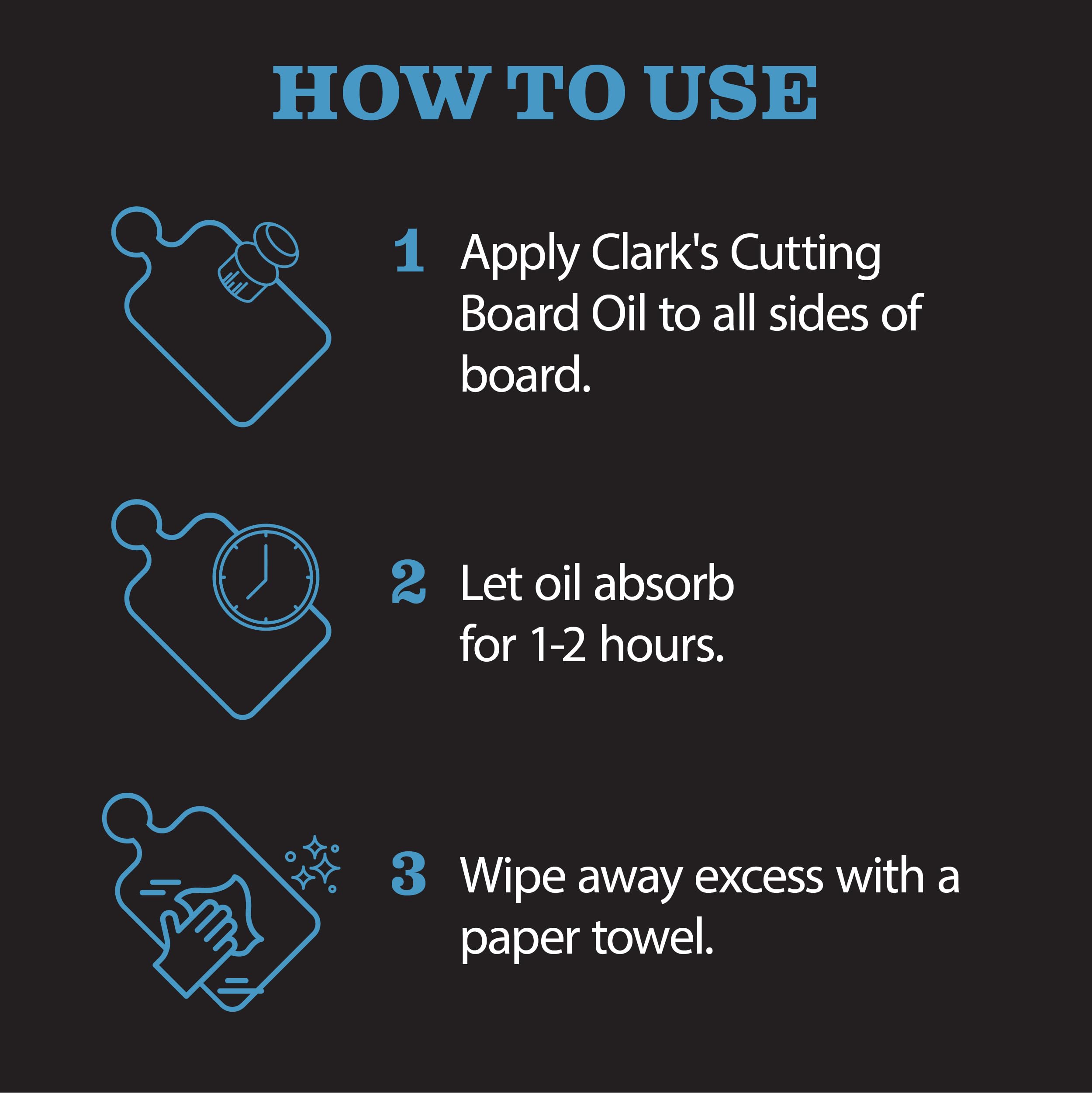 CLARK'S Cutting Board Oil - Pure Organic Coconut Oil for Wood Cutting Board - Butcher Block Conditioner - Restores and Protects Wood, 355ml