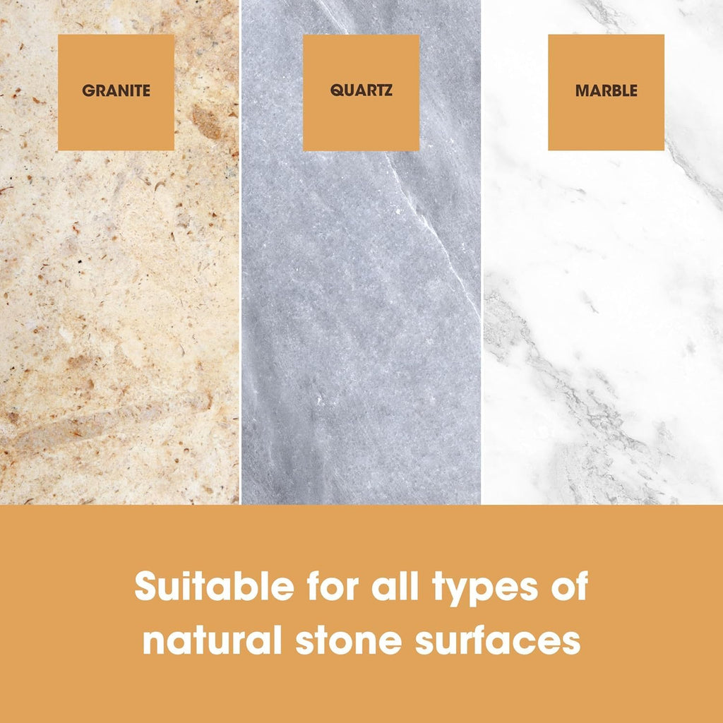 Furniture Clinic Granite & Quartz Spray Cleaner for Kitchen Worktops & Sinks - Non Abrasive Cleaning & Streak Free Finish - Stain Remover & Cleaning for Black or White Marble Stone Worktop - 500ml