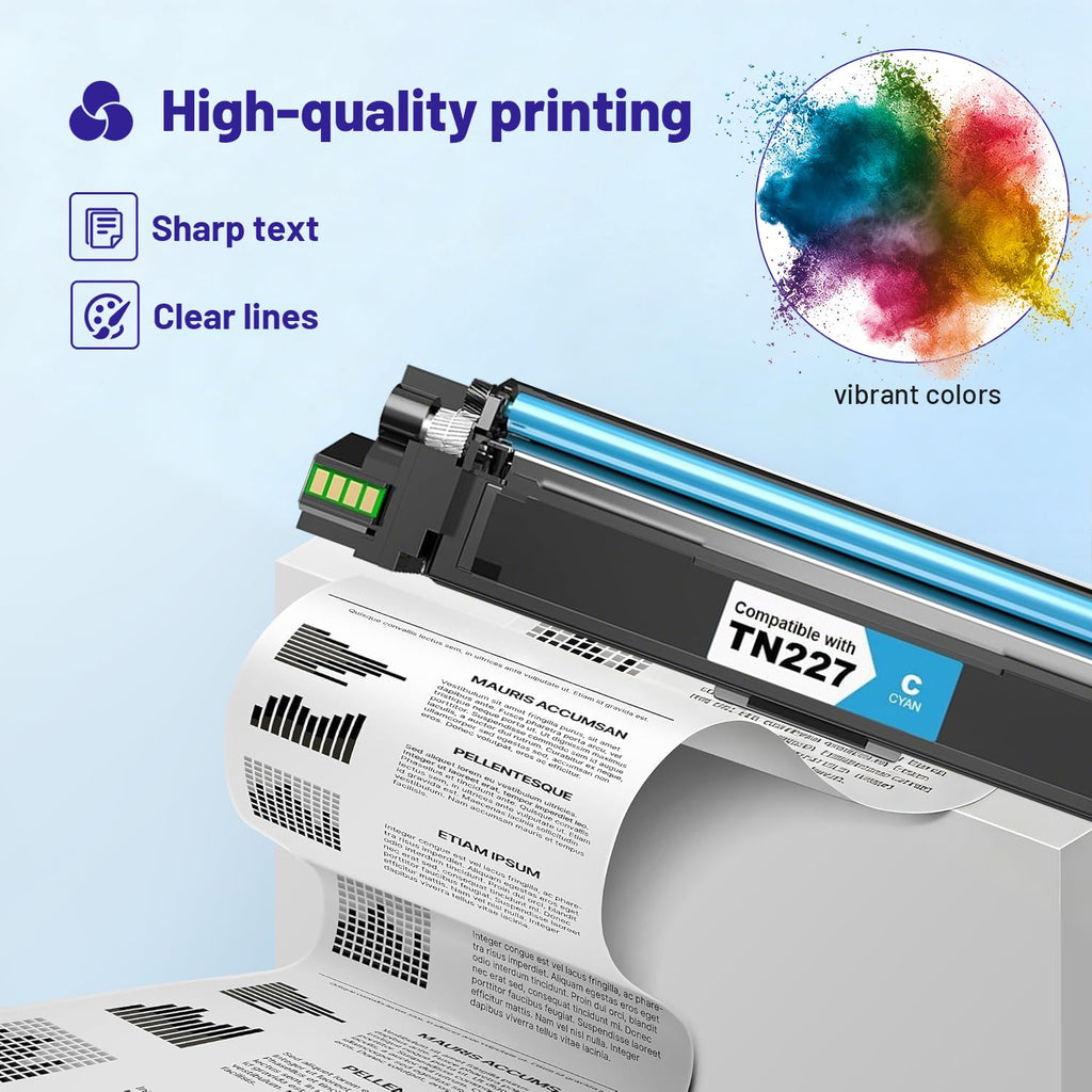 NSDHink (with Chip) Compatible TN227 Toner Cartridges for Brother TN-227 TN223 Toner Combo Pack Replacement for Brother MFC-L3770CDW HL-L3290CDW HL-L3270CDW MFC-L3710CW HL-L3210CW Toner, 4-Pack