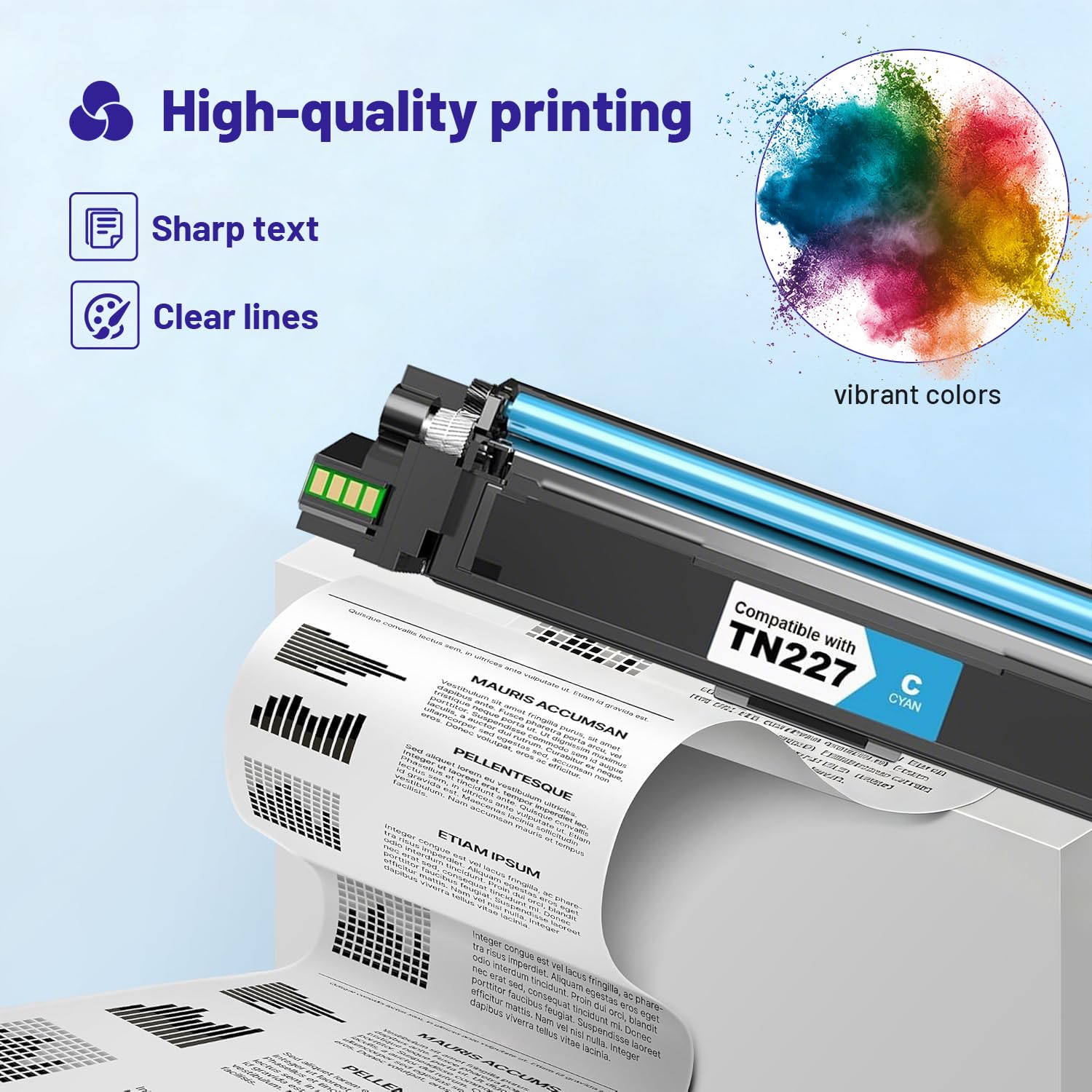 NSDHink (with Chip) Compatible TN227 Toner Cartridges for Brother TN-227 TN223 Toner Combo Pack Replacement for Brother MFC-L3770CDW HL-L3290CDW HL-L3270CDW MFC-L3710CW HL-L3210CW Toner, 4-Pack