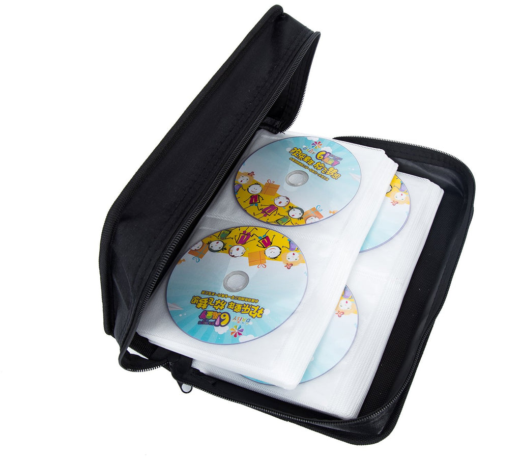 Fasmov 128 Disc CD/DVD Binder DVD Wallet Case, Black